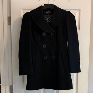 Women's Elegant Black Pea Coat